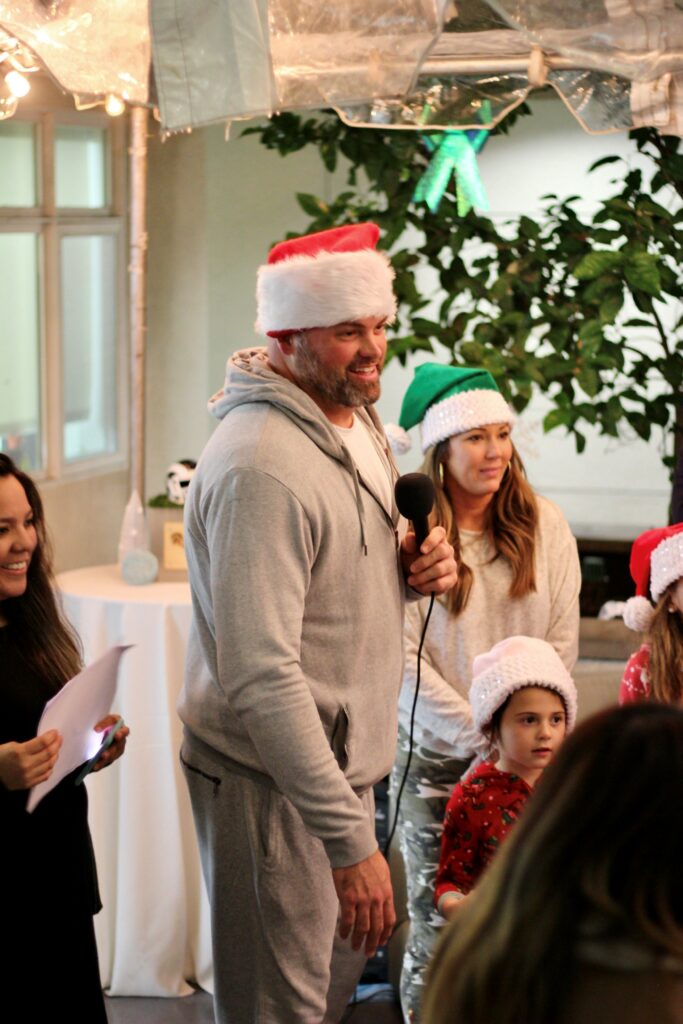 Andrew Whitworth wearing a Santa hat