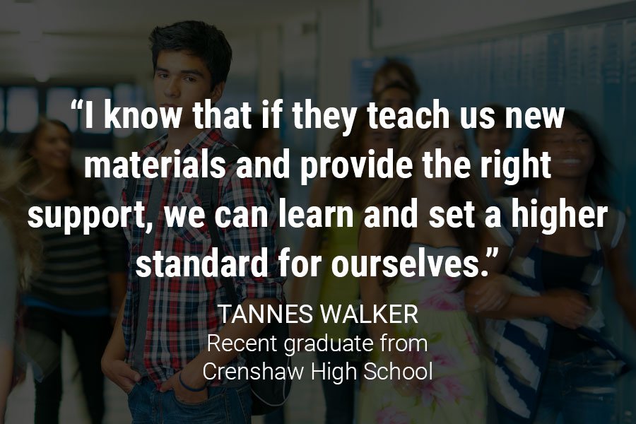 "I know that if they teach us new materials and provide the right support, we can learn and set a higher standard for ourselves.”