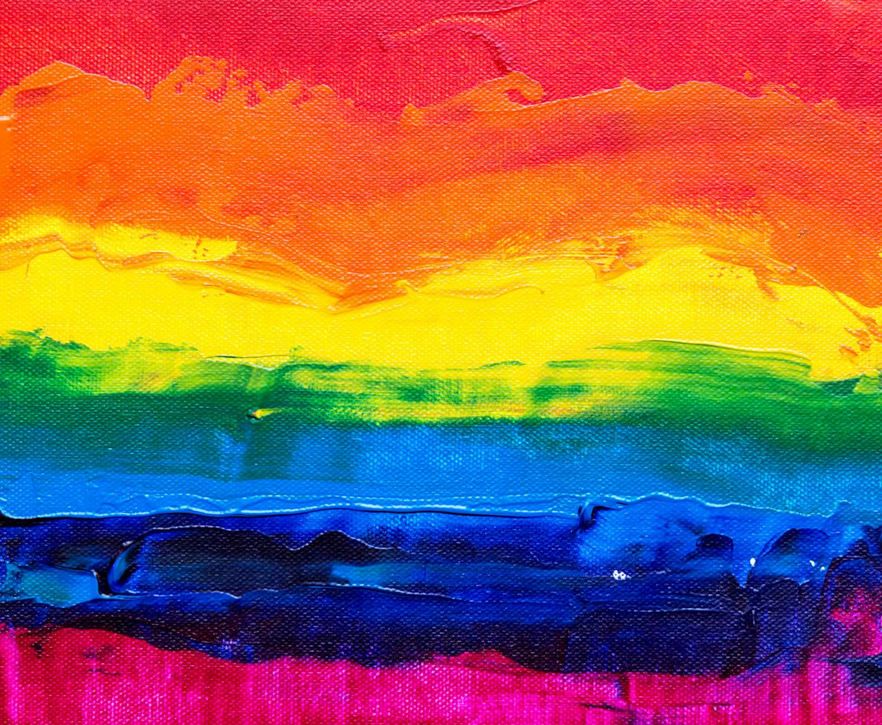 rainbow colored paint
