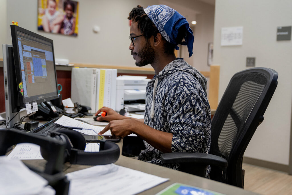 person working on a computer