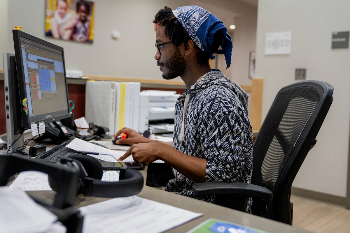 person working on a computer